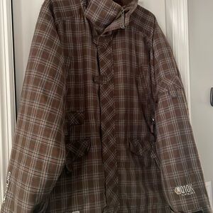 Liquid Q10K Mens Boardwear Brown Plaid Jacket